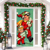 Aperturee - Green Cute Children Gift Merry Christmas Door Cover